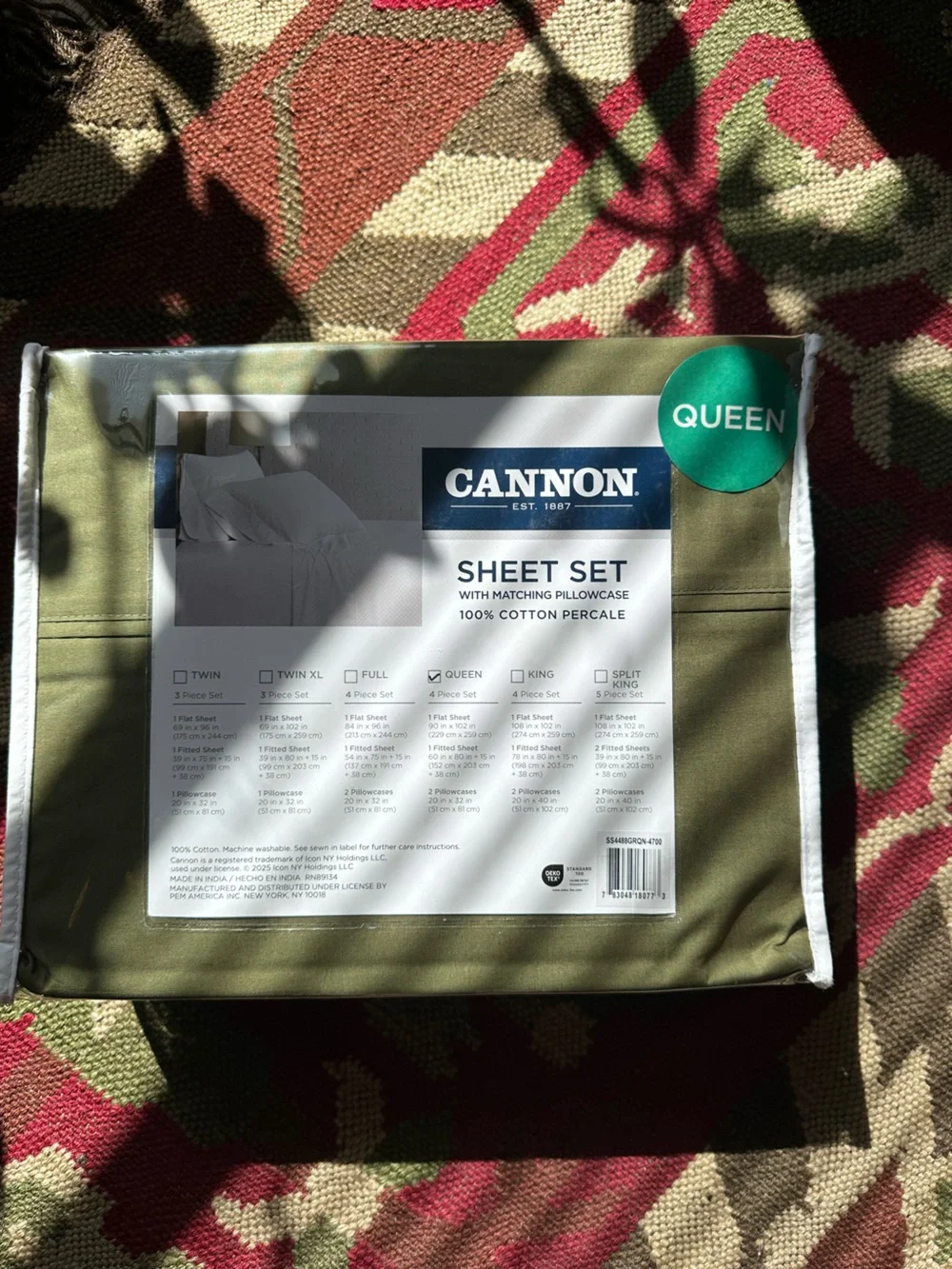 NWT percale cotton sheets queen size